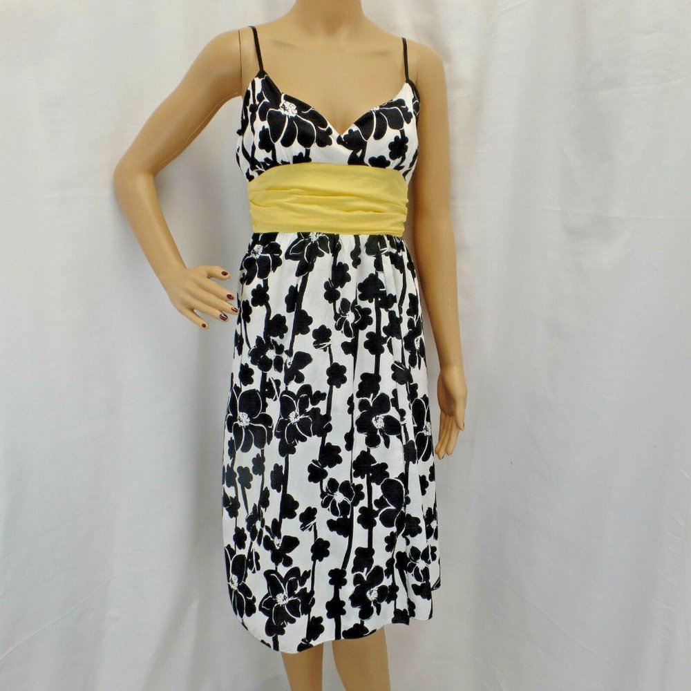 "MAX STUDIO / STUDIO M" MULTICOLOR FLORAL CASUAL COTTON SUN DRESS SIZE: XS